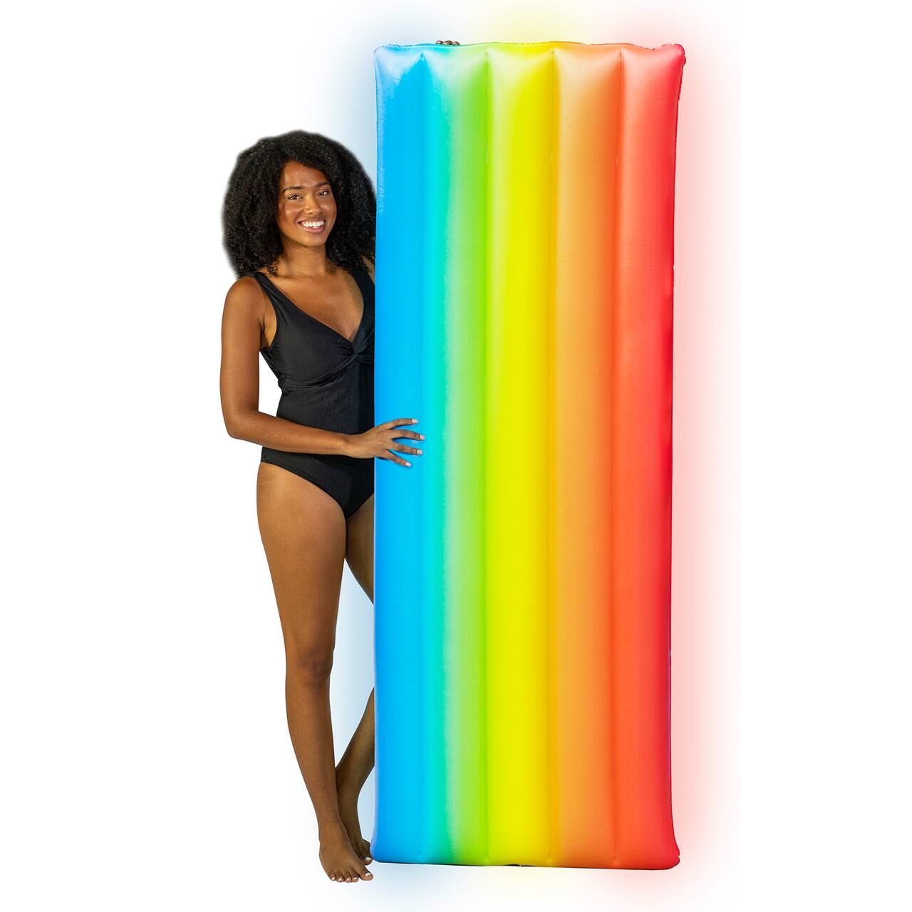 Pool Candy 74 Rainbow Haze Deluxe Light-up Pool Raft - Bellso